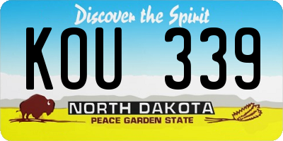ND license plate KOU339