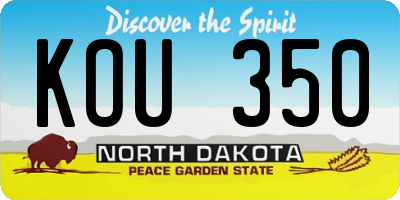ND license plate KOU350