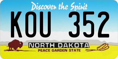 ND license plate KOU352