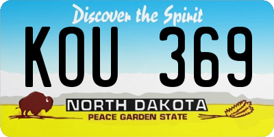 ND license plate KOU369