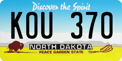 ND license plate KOU370