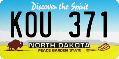 ND license plate KOU371