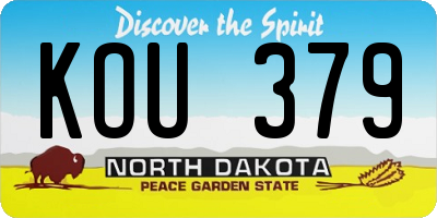 ND license plate KOU379