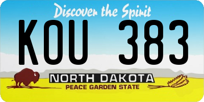 ND license plate KOU383
