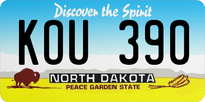 ND license plate KOU390