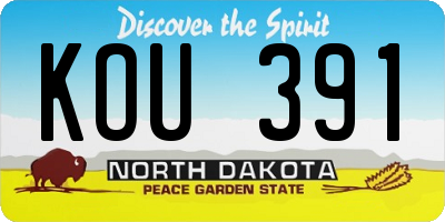 ND license plate KOU391