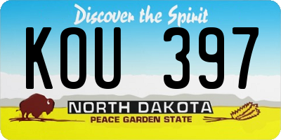 ND license plate KOU397