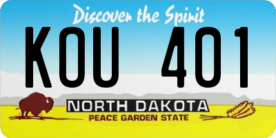 ND license plate KOU401
