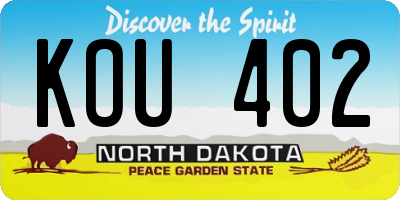 ND license plate KOU402