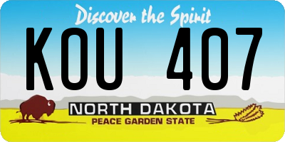 ND license plate KOU407