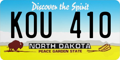 ND license plate KOU410