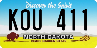 ND license plate KOU411
