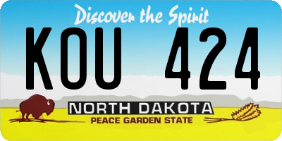 ND license plate KOU424