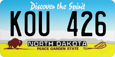 ND license plate KOU426