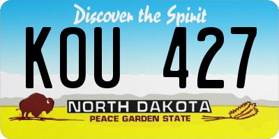 ND license plate KOU427