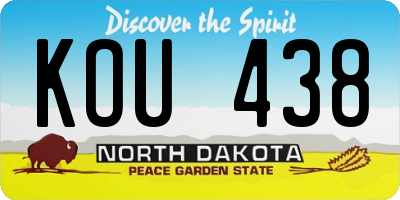 ND license plate KOU438