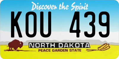ND license plate KOU439