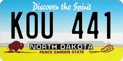 ND license plate KOU441