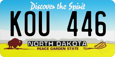 ND license plate KOU446