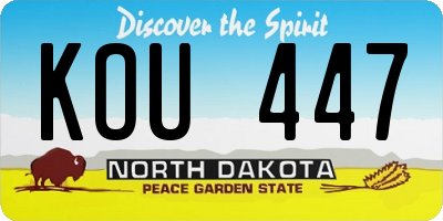 ND license plate KOU447