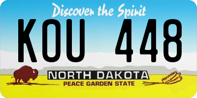 ND license plate KOU448