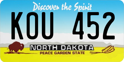 ND license plate KOU452