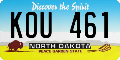 ND license plate KOU461