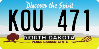 ND license plate KOU471