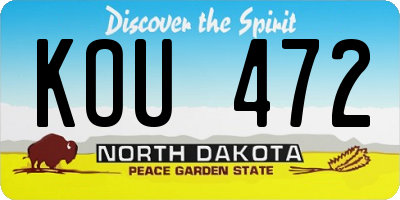 ND license plate KOU472