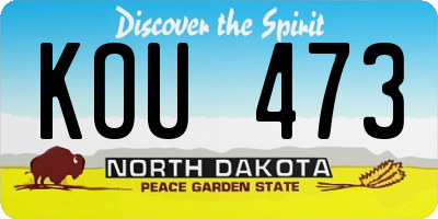 ND license plate KOU473