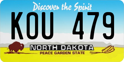 ND license plate KOU479