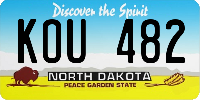 ND license plate KOU482