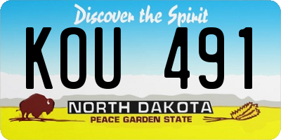 ND license plate KOU491