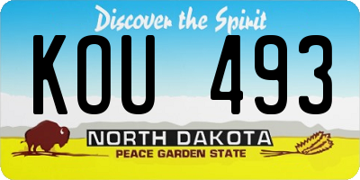 ND license plate KOU493