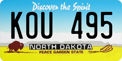 ND license plate KOU495