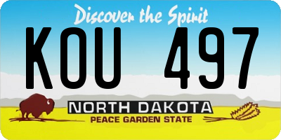 ND license plate KOU497