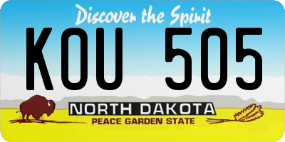 ND license plate KOU505