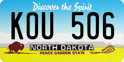 ND license plate KOU506