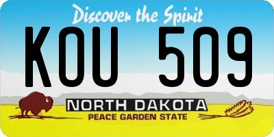 ND license plate KOU509