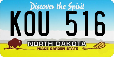 ND license plate KOU516