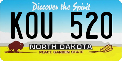ND license plate KOU520