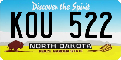 ND license plate KOU522