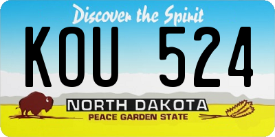 ND license plate KOU524
