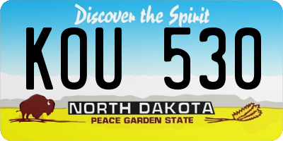ND license plate KOU530