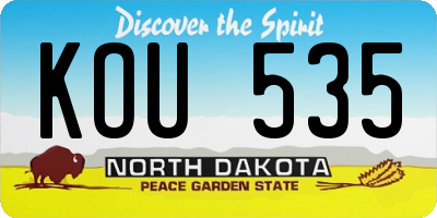 ND license plate KOU535