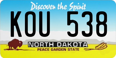 ND license plate KOU538