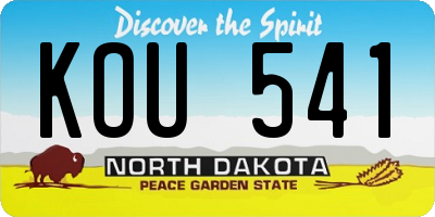 ND license plate KOU541