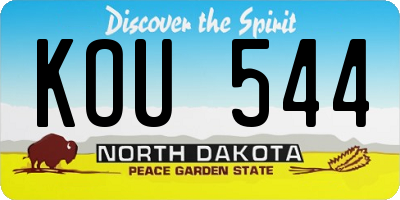 ND license plate KOU544