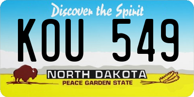ND license plate KOU549