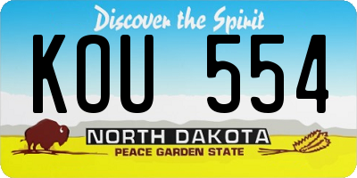 ND license plate KOU554